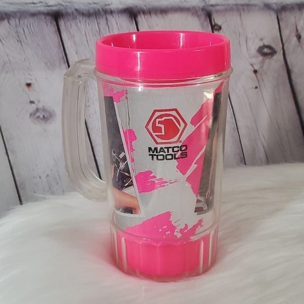 Matco Tools Toolmate 80s Pin Up Girls Classic Cars Collectable Mug 6" Hot Pink